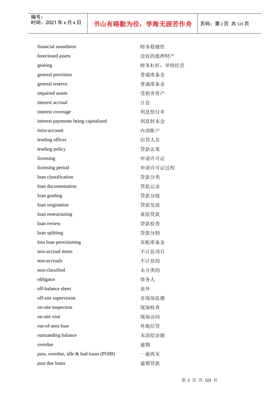 银行资产分类词汇（DOC118）_第2页