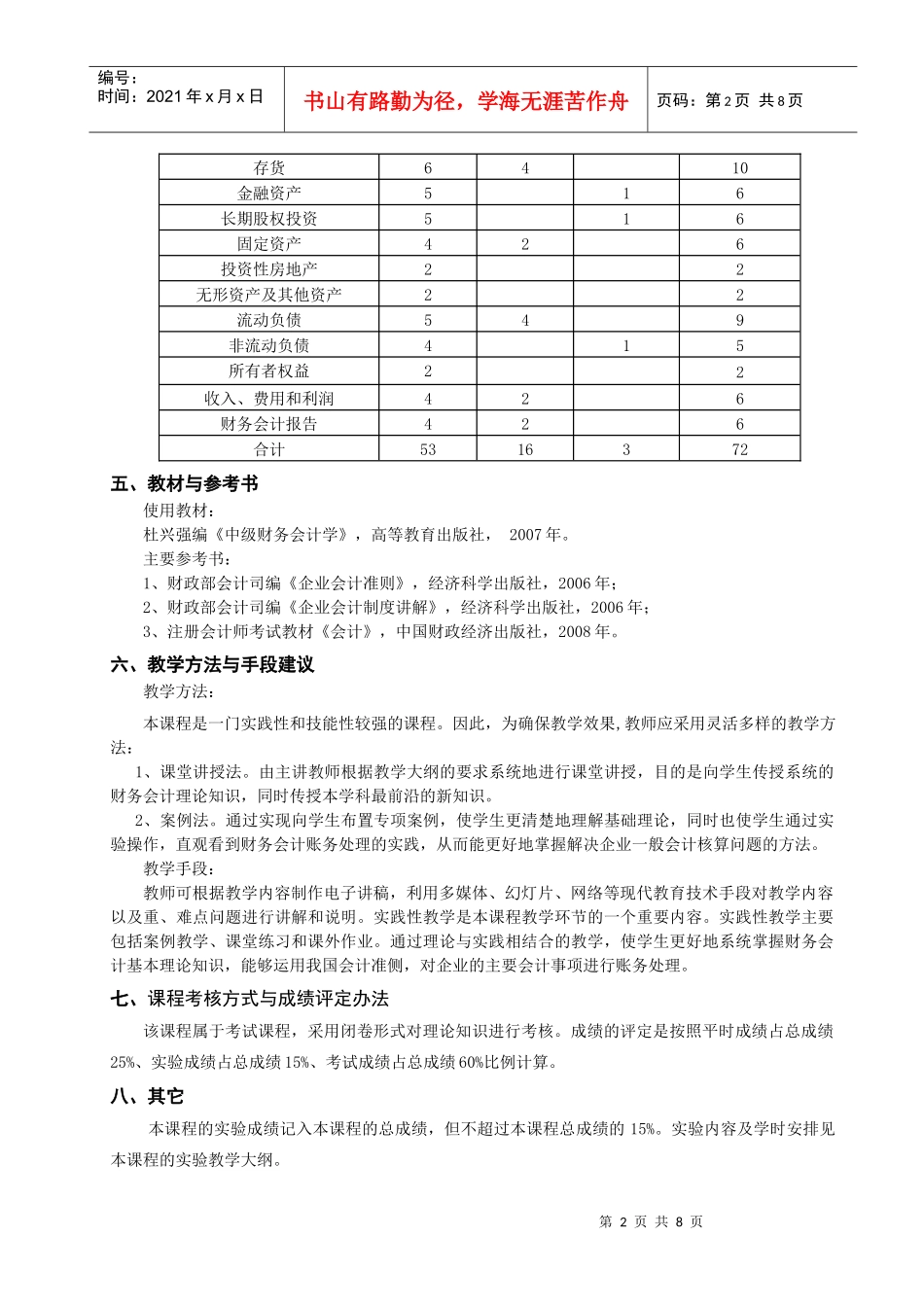 《会计模拟实验教学大纲（上机）》教学大纲_第2页