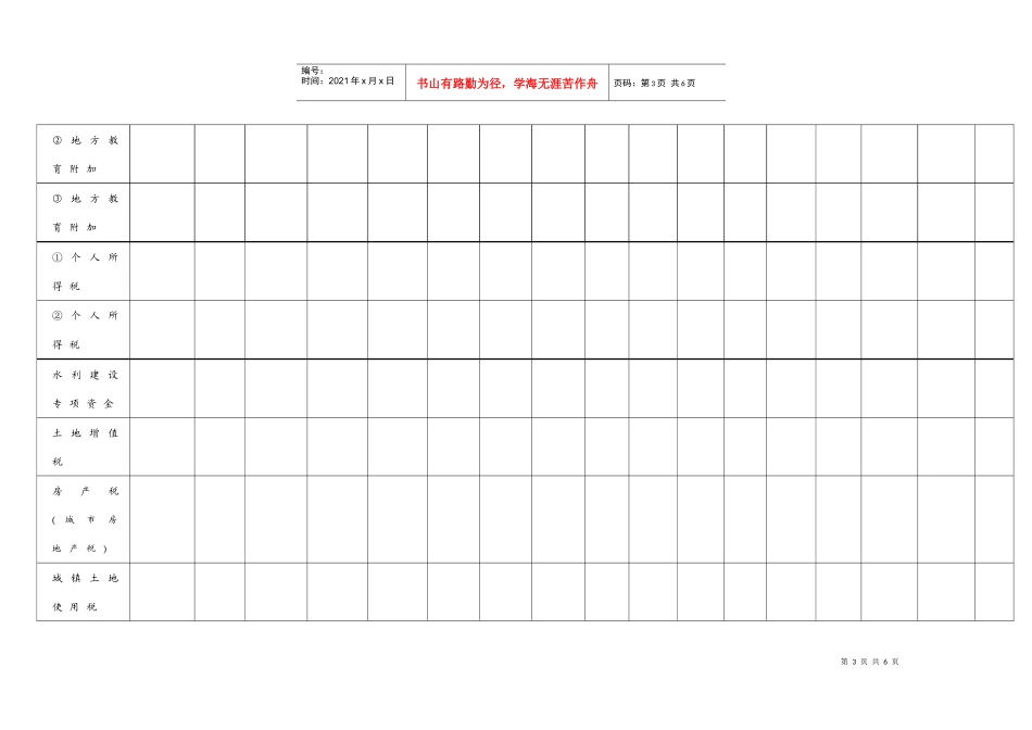浙江省温州市地方税（费）纳税综合申报表_第3页