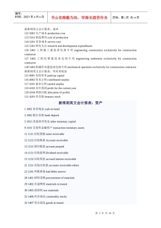 新准则英文会计报表