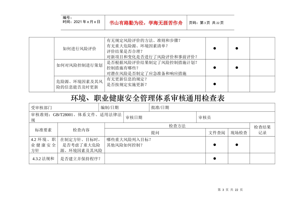 环境、安全内审检查表_第3页