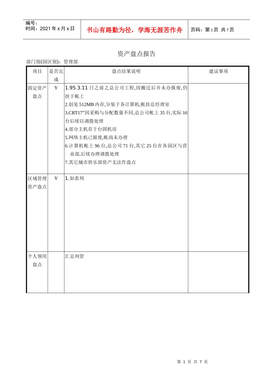 资产盘点报告_第1页