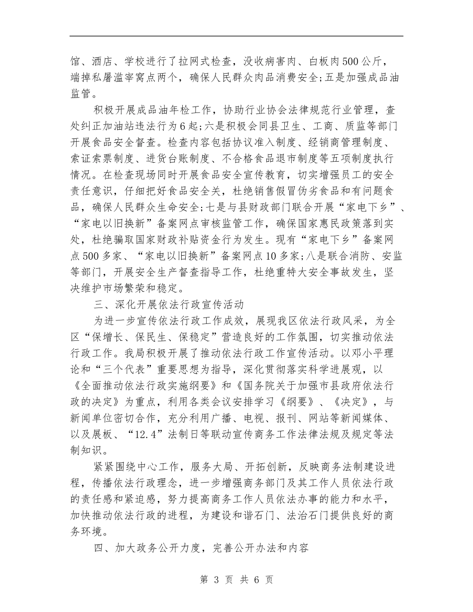 商务局工作总结范文精选2024_第3页