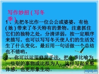 作文指导：描写冬季