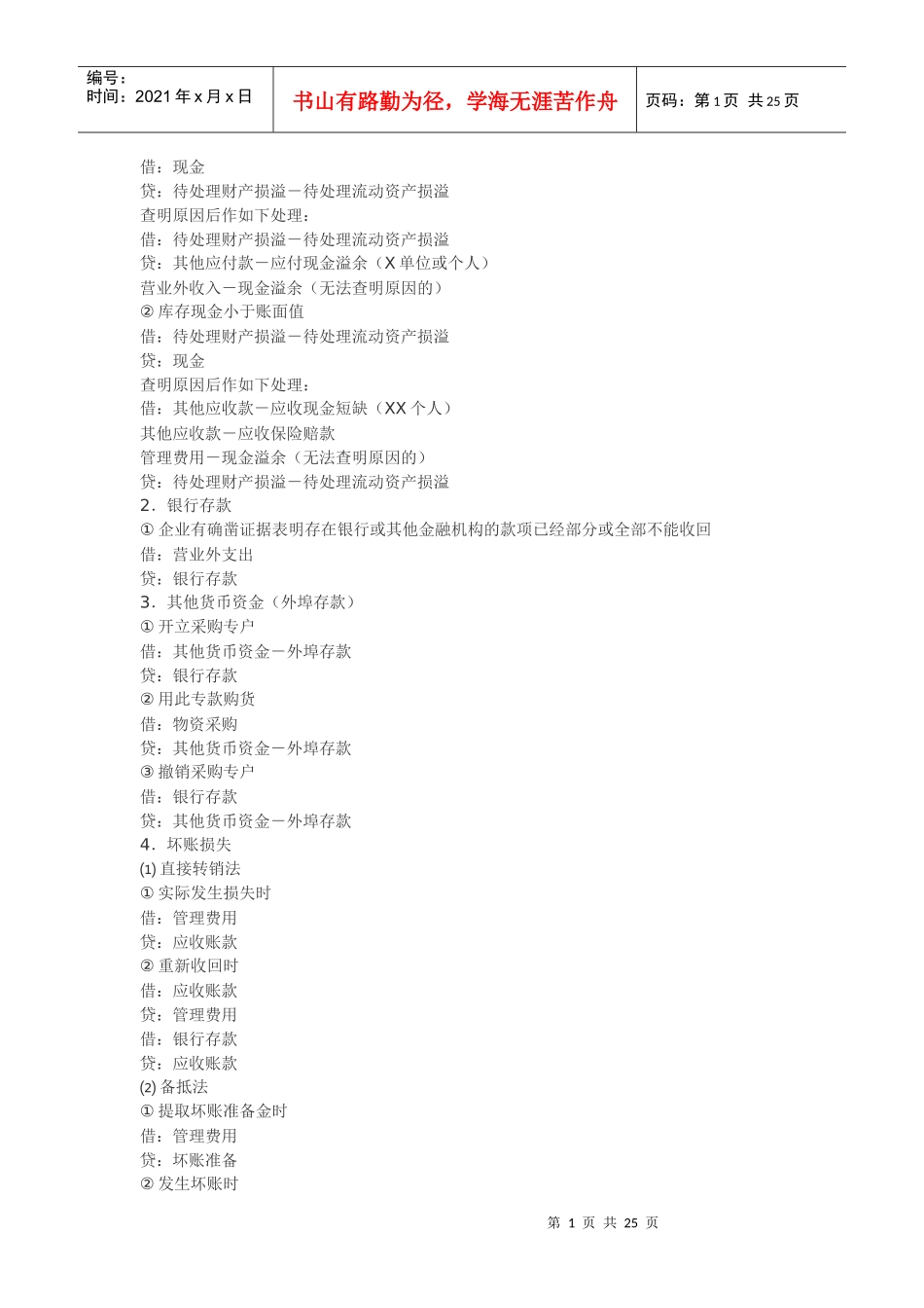 常用会计分录大全（DOC34页）_第1页