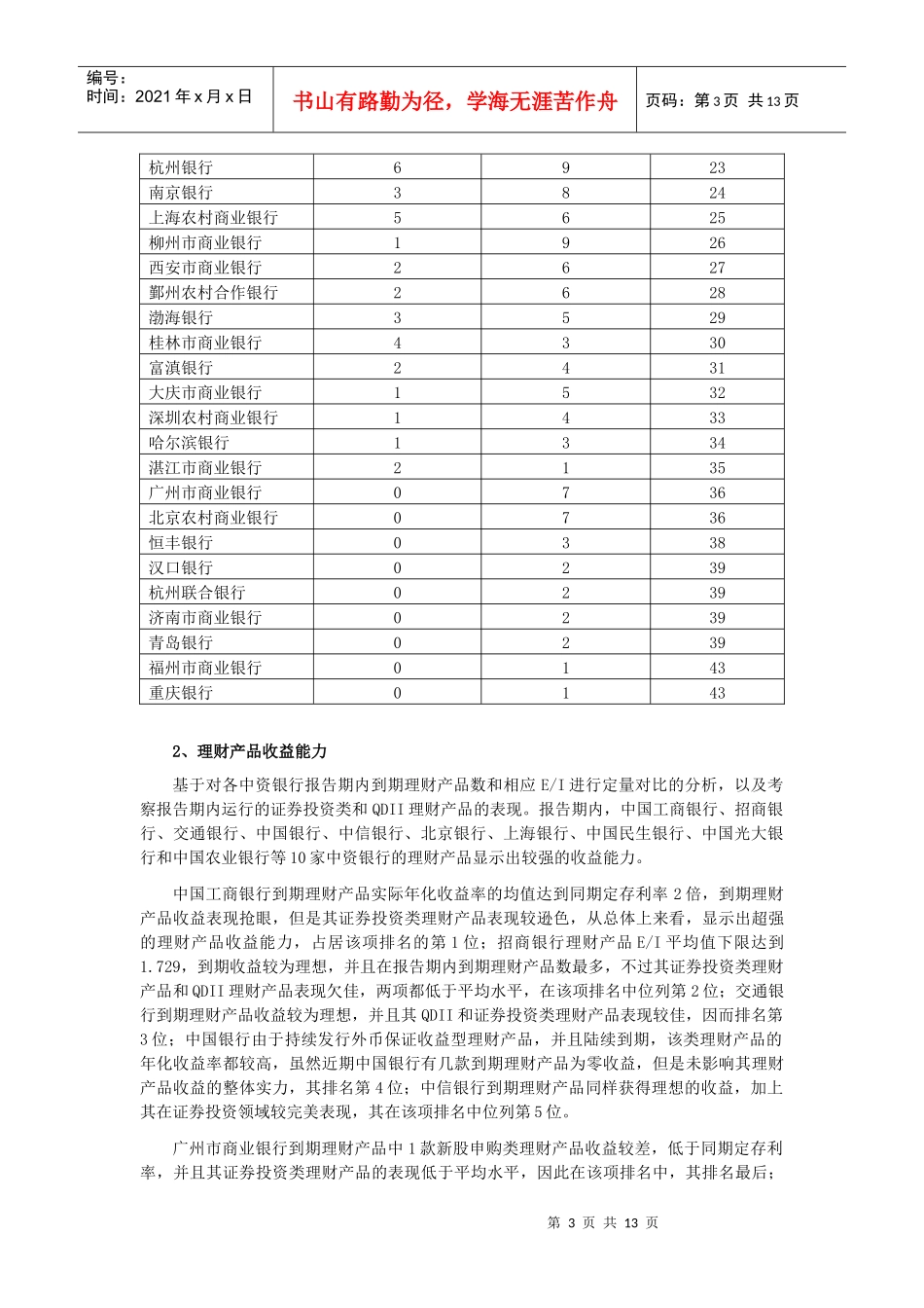 商业银行理财能力排名报告_第3页