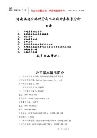 某某公司财务报表分析(doc 28)