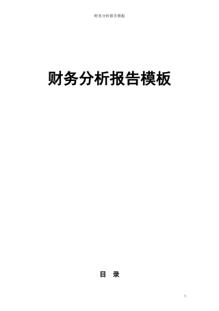 财务分析报告模板(DOC 59页)
