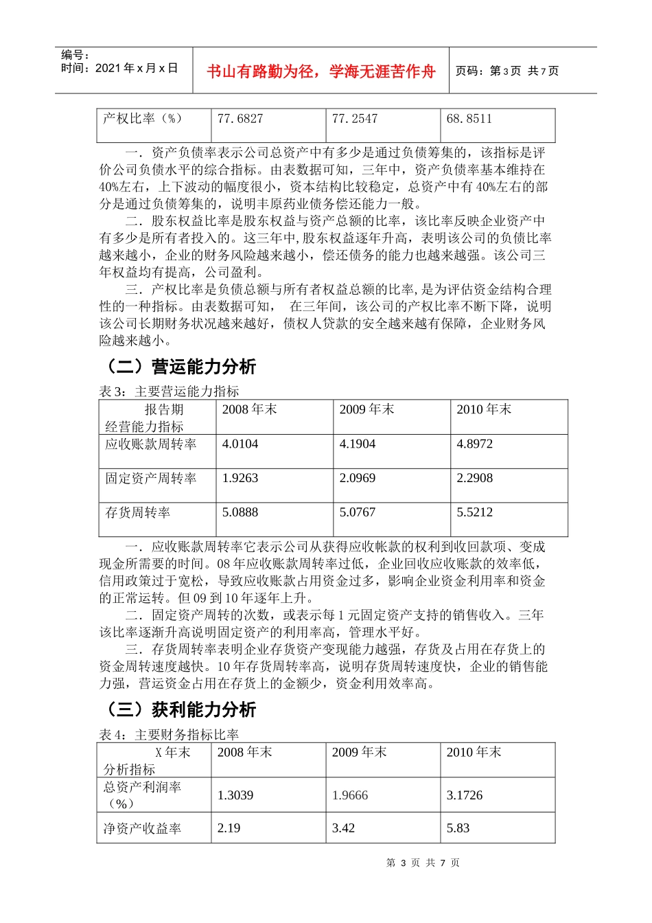财务管理课程设计1_第3页