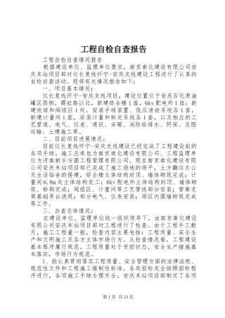 工程自检自查报告