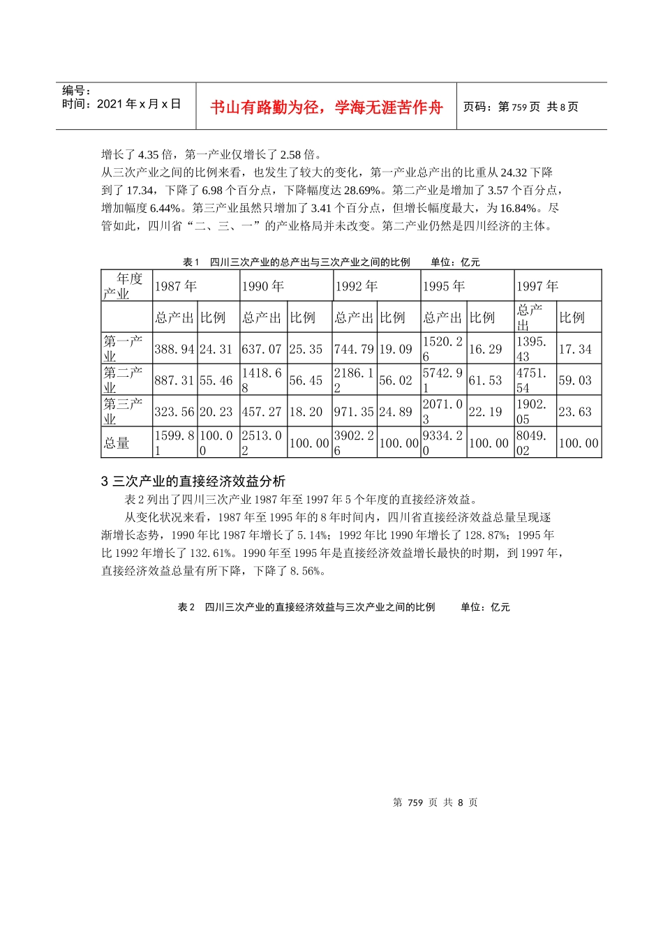 四川省三次产业的间接经济效益分析(1)_第2页