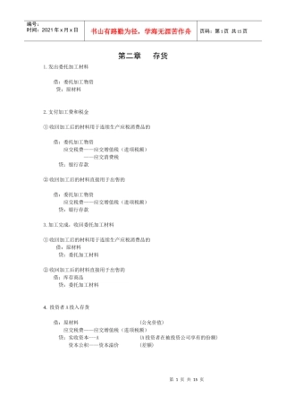 中级会计分录总结