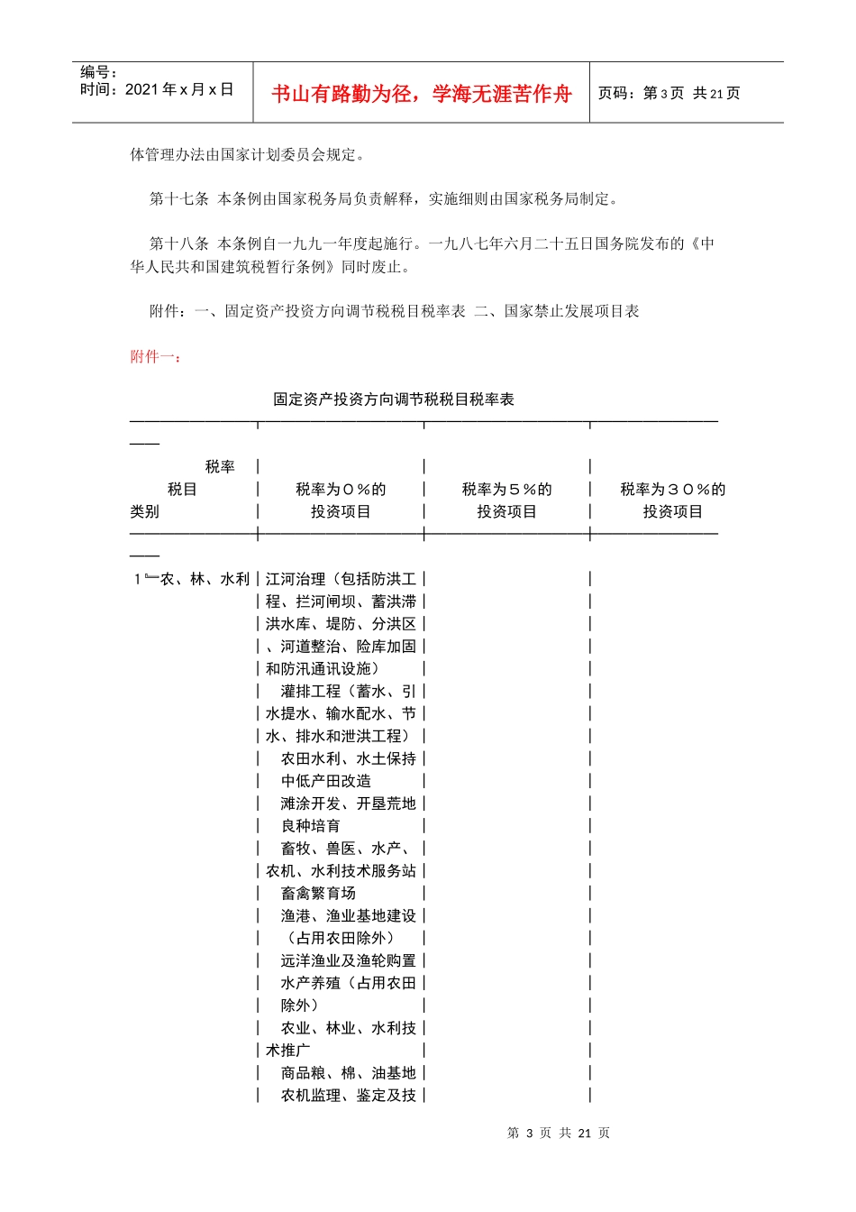 中华人民共和国固定资产投资方向调节税暂行条例doc-中国_第3页