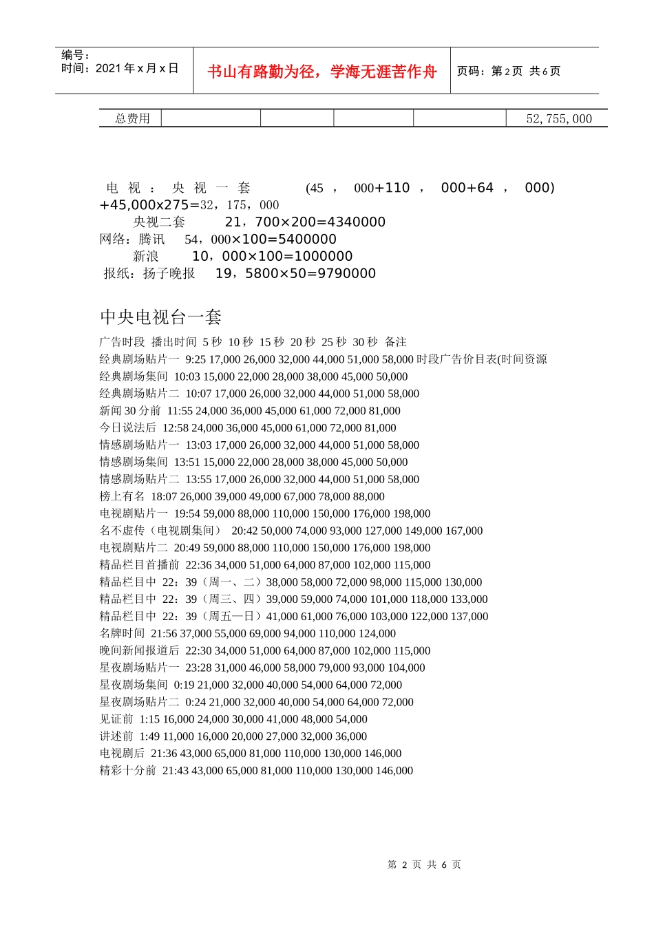 特仑苏广告预算_第2页