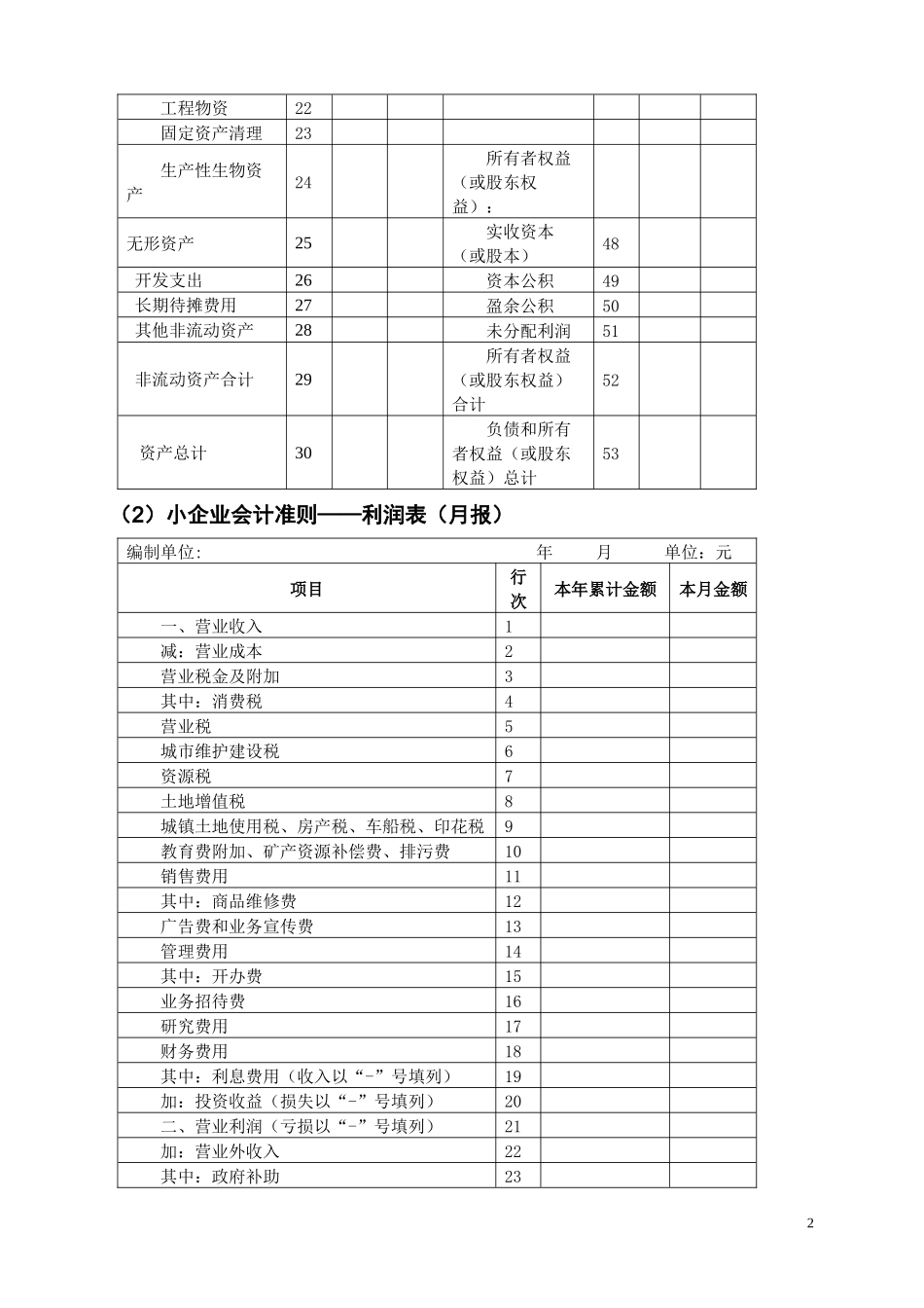 XXXX版财务会计报表表样_第3页