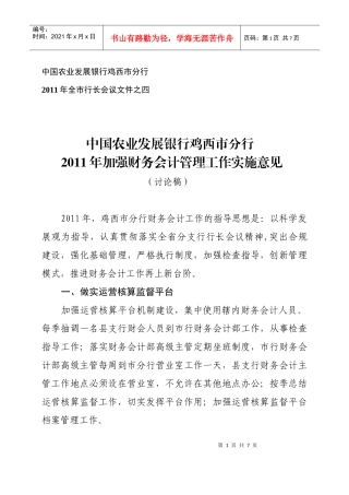 财务会计管理工作意见-新2