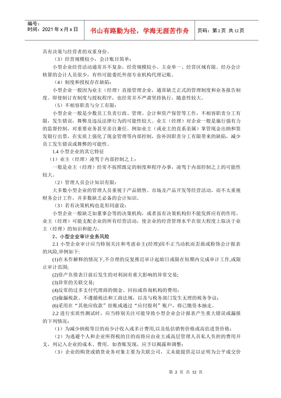 小型企业审计指导书_第2页