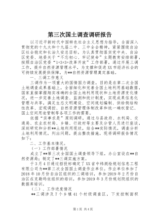 第三次国土调查调研报告