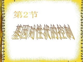 基因对性状的控制