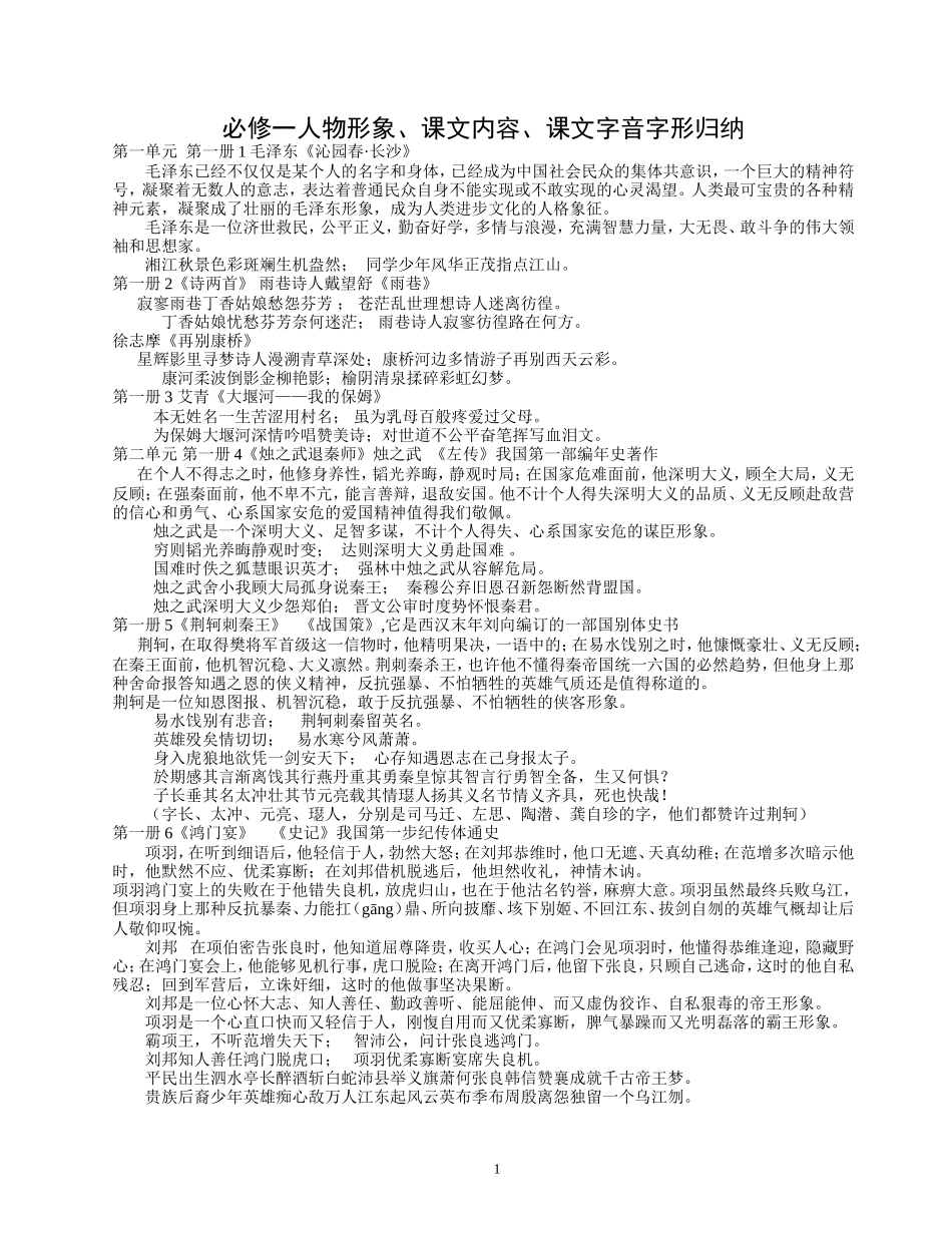 必修一人物形象_第1页