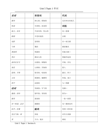 八下u5t1单词过关
