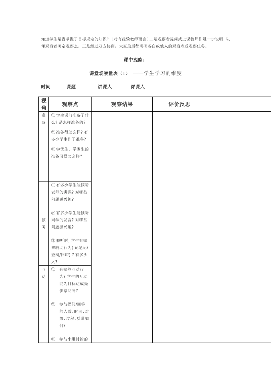 初中英语课堂观察量表4_第2页