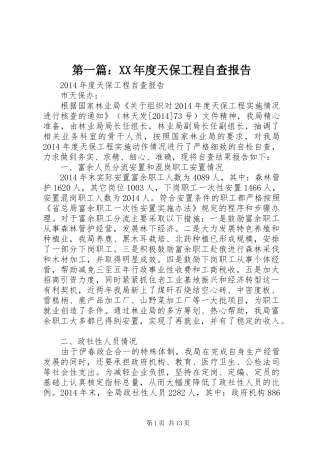 第一篇：XX年度天保工程自查报告