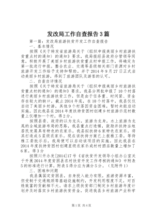 发改局工作自查报告3篇