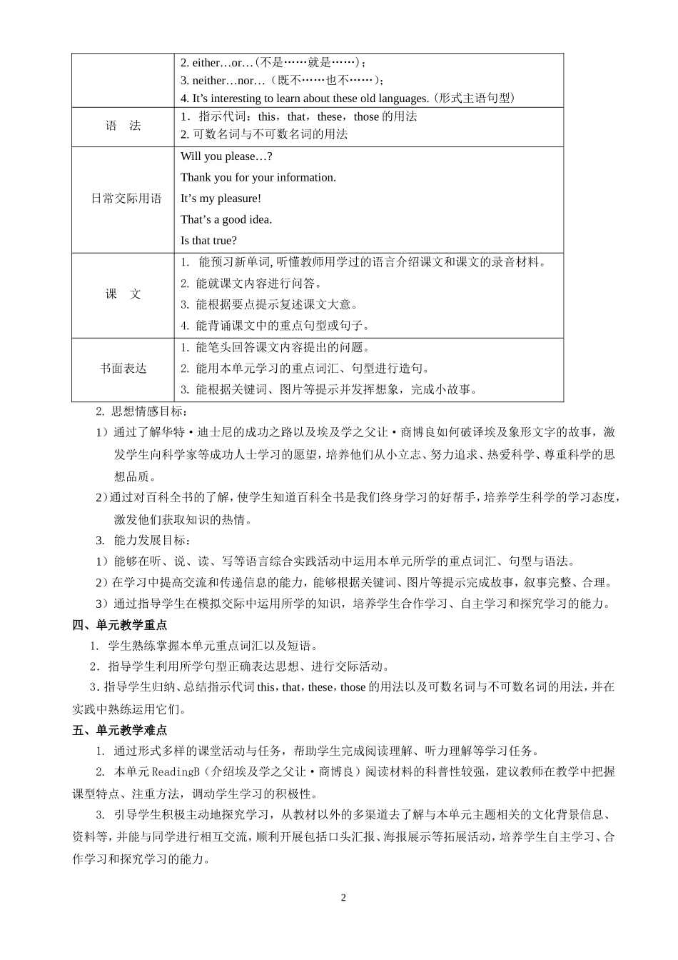 牛津上海7A-Unit5单元教学设计(定稿）_第2页