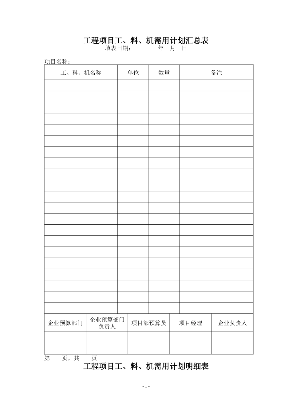 工程项目财务成本资金管理用表_第2页