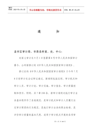 XXXX年国家审计准则