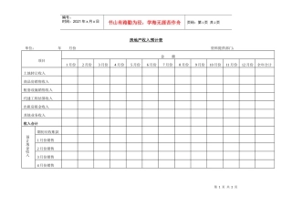 房地产收入预计表