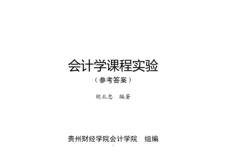 《会计学课程实验》