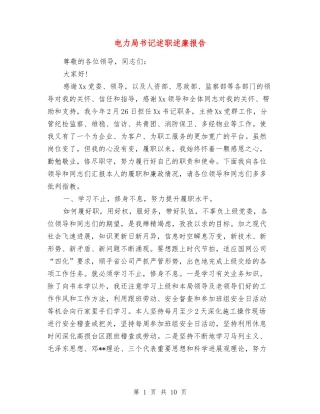 电力局书记述职述廉报告