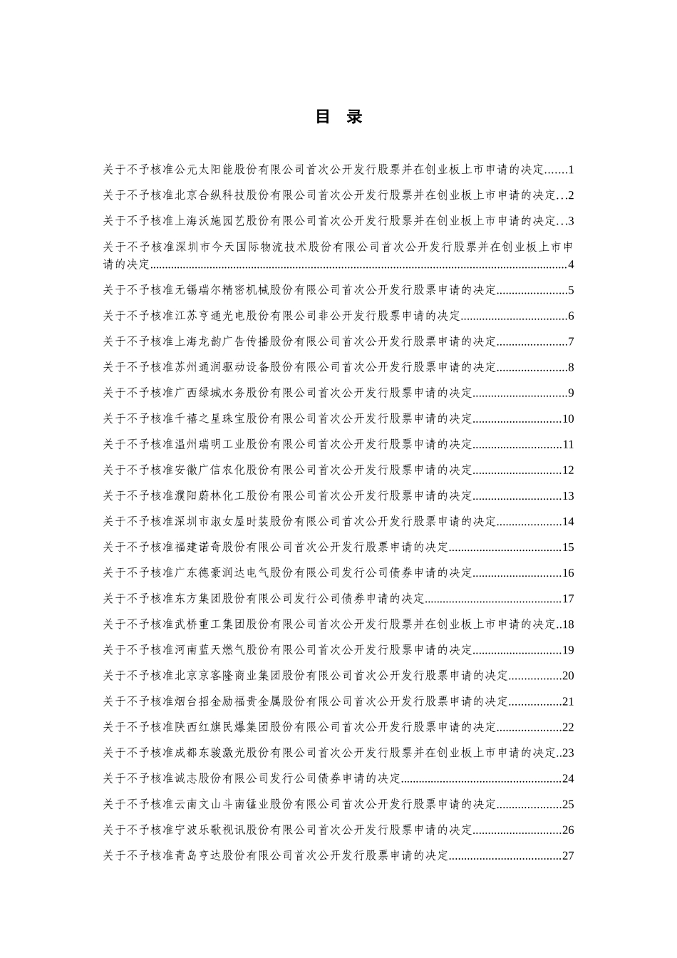 证监会某某年不予核准证券发行申请批复汇总_第2页