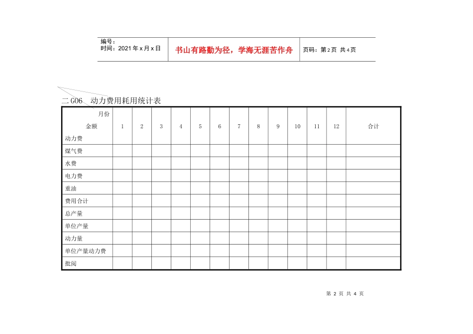 会计、财务管理--财务控制分析横表格_第2页