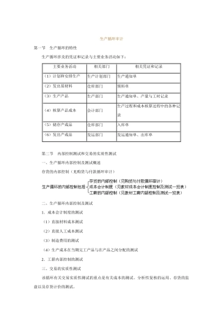 生产循环审计资料