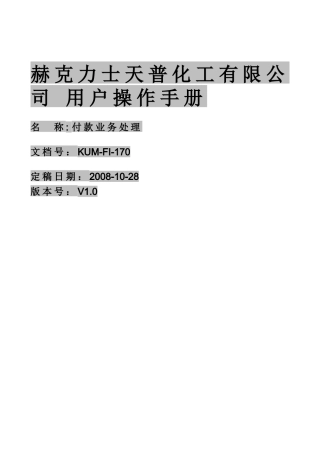 KUM-FI-170付款业务处理