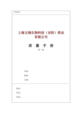 正式质量手册