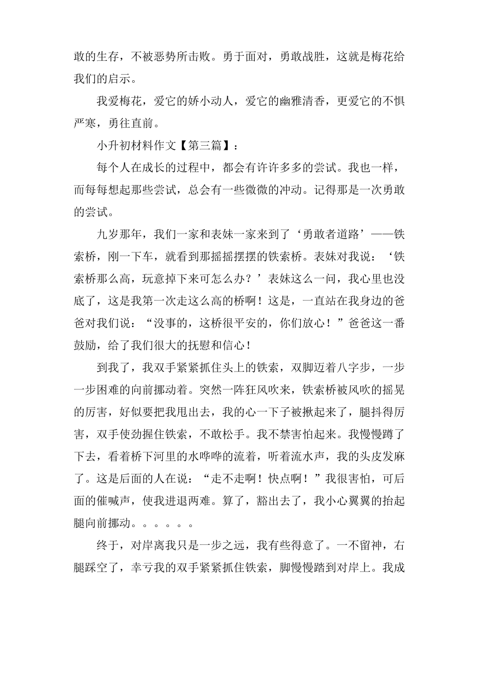 小升初材料作文范文_第3页