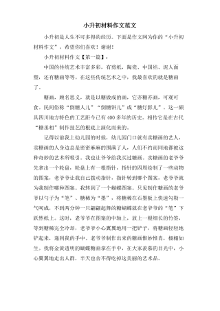 小升初材料作文范文