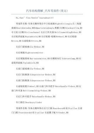 汽车结构图解汽车零部件英文