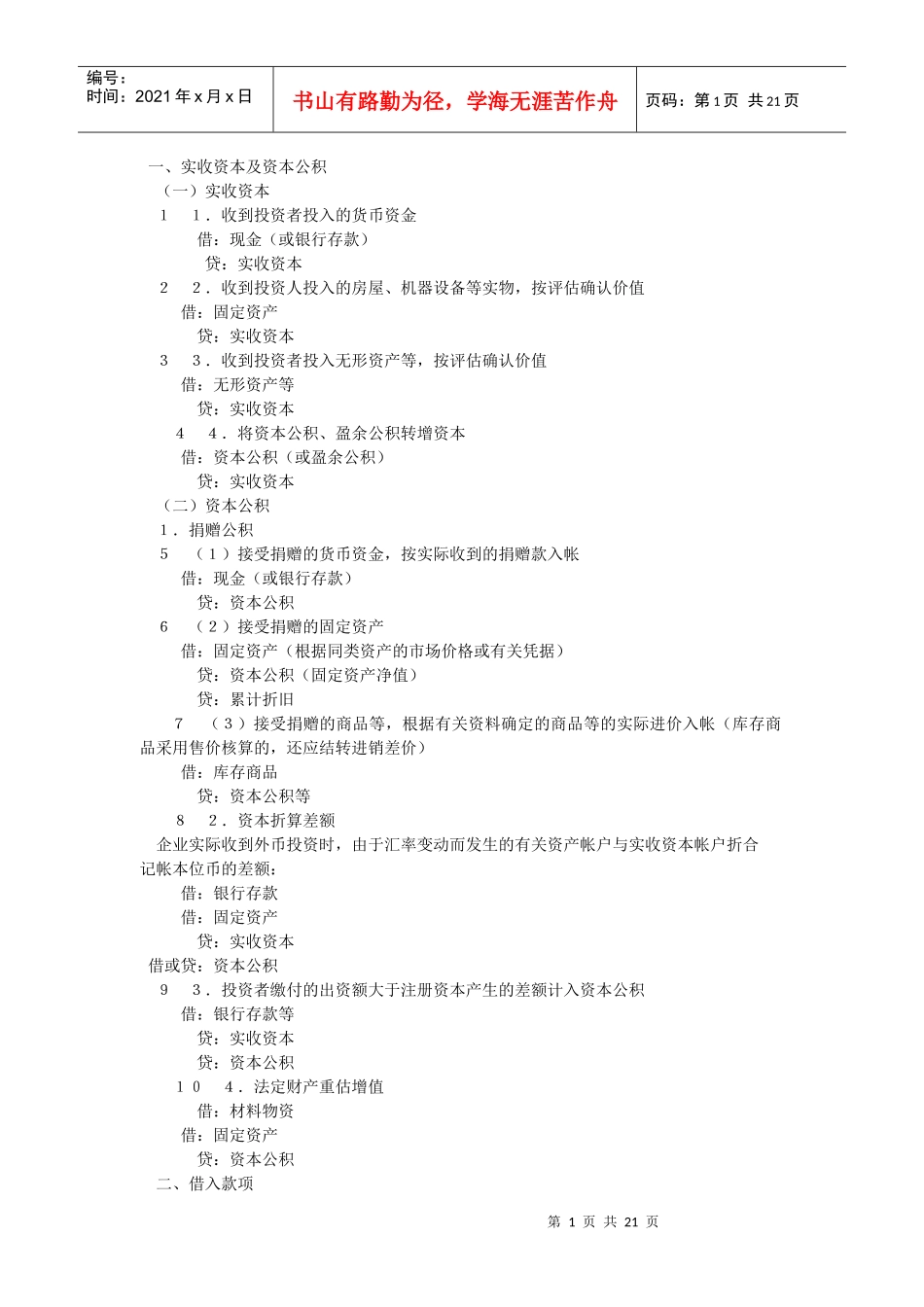 会计资格考试必会分录6234334_第1页