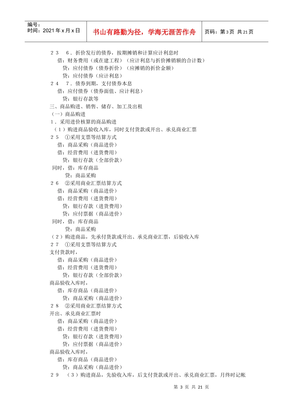 会计资格考试必会分录6234334_第3页