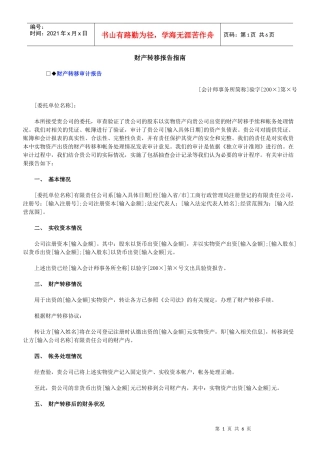 财产转移报告指南