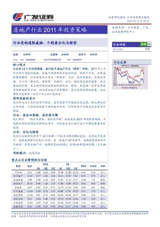 房地产行业股票投资策略