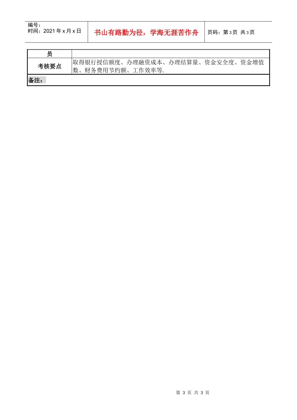 某化纤企业资金主管职务说明书_第3页