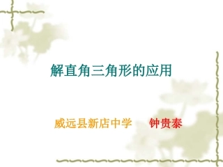 《解直角三角的应用》课件-钟贵泰