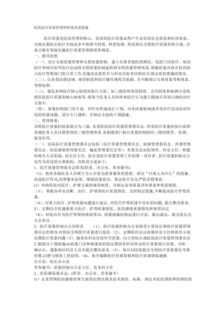 医疗质量管理与持续改进措施