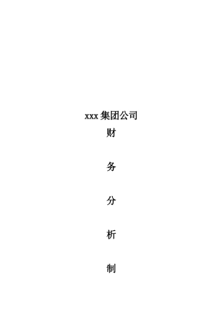 某集团公司财务分析制度(doc 13页)